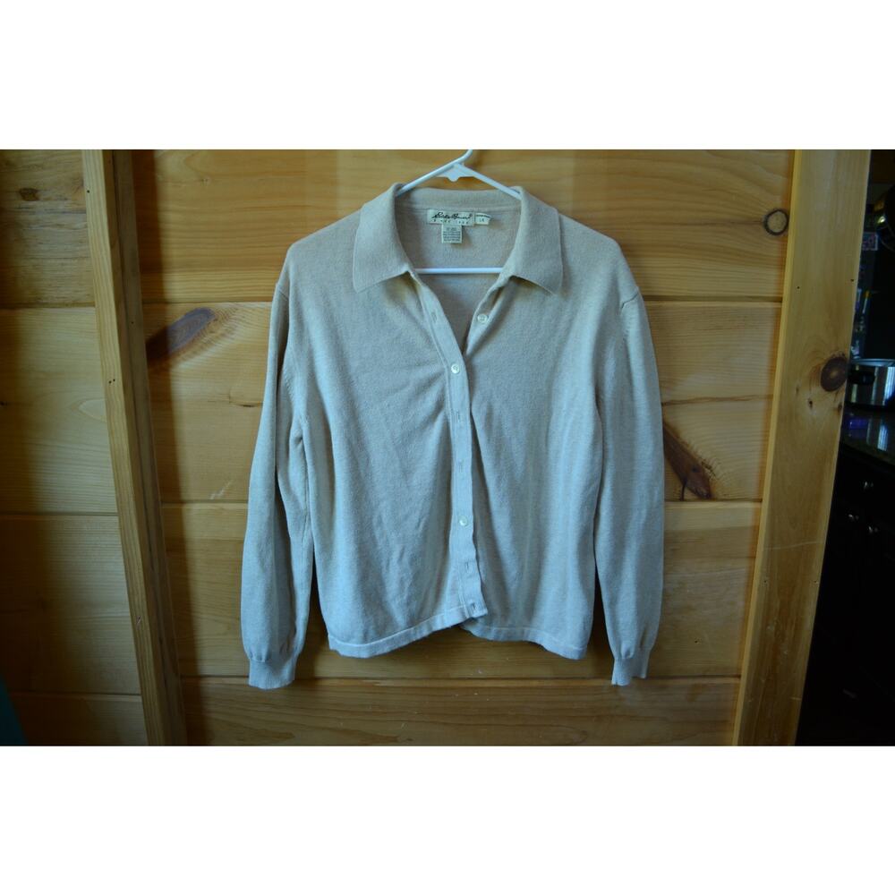Eddie Bauer Vintage 100% Cotton Cream Cardigan Size L